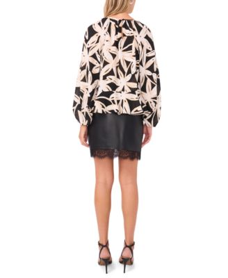 Women's Ruffle Crewneck Long Sleeve Top