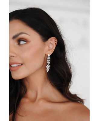 Rosette Crystal Drop Earrings
