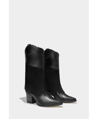 Womens' Leather Fringe Boots Feelings