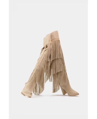 Fringe Leather Tall Boots Vespa By Dante