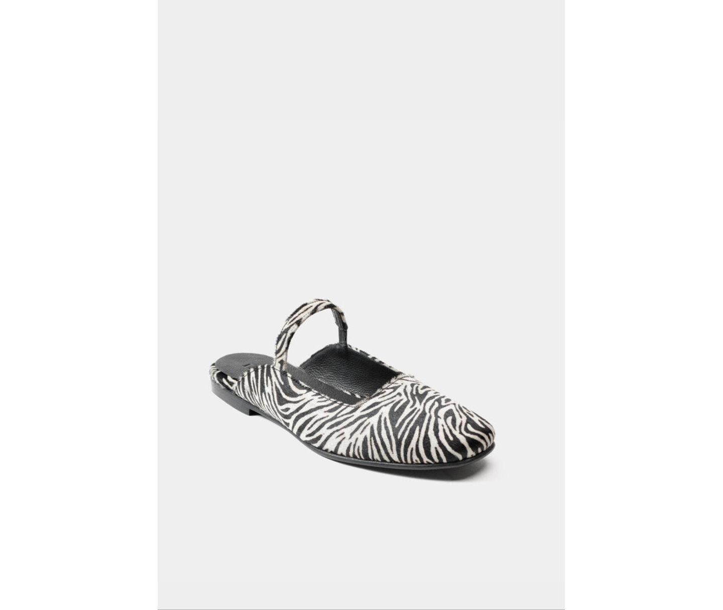 Женские балетки Dante Leather Ballerinas Mara Zebra, цвет: Зебра — фото 1
