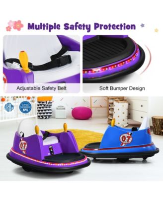 12V Kids Bumper Car with Flashing Lights and Remote Control for Toddlers