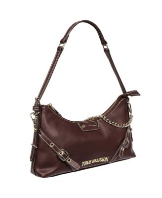 Smooth PU Belted Shoulder Bag
