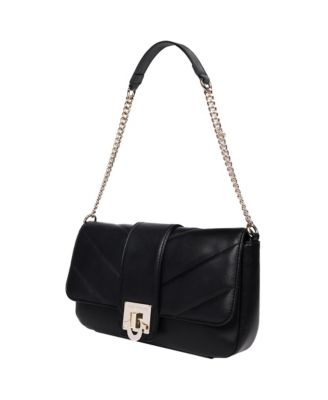 Quilted Flap Shoulder Bag with Mini Bag