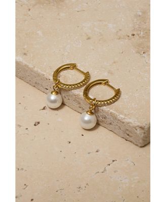 Perfectly Poised Pearl Hoops