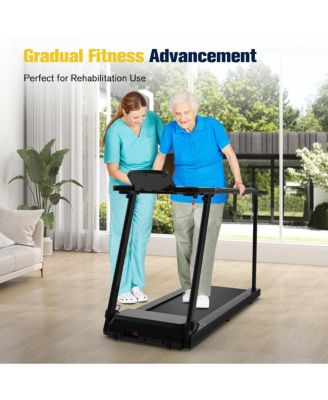 Walking Treadmill for Seniors with Long Handrails 300 lbs Capacity Recovery Fitness Exercise Machine Heart Rate Sensor for Home