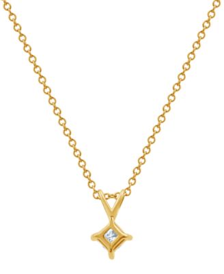 Diamond Solitaire Pendant Necklace (1/3 ct. t.w.) in 14K Yellow Gold