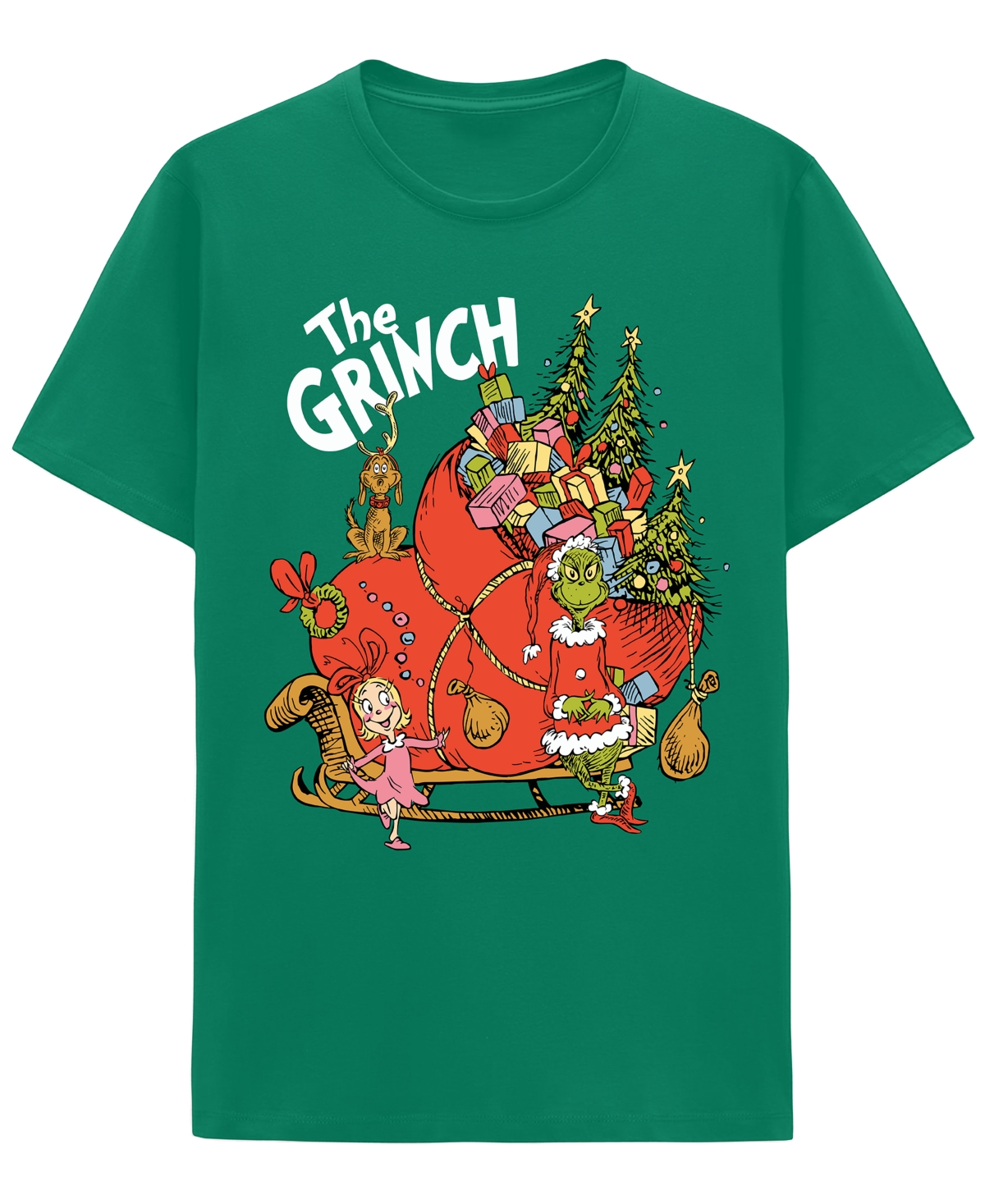 Hybrid Apparel Men's Grinch Sleigh Crewneck T-Shirt