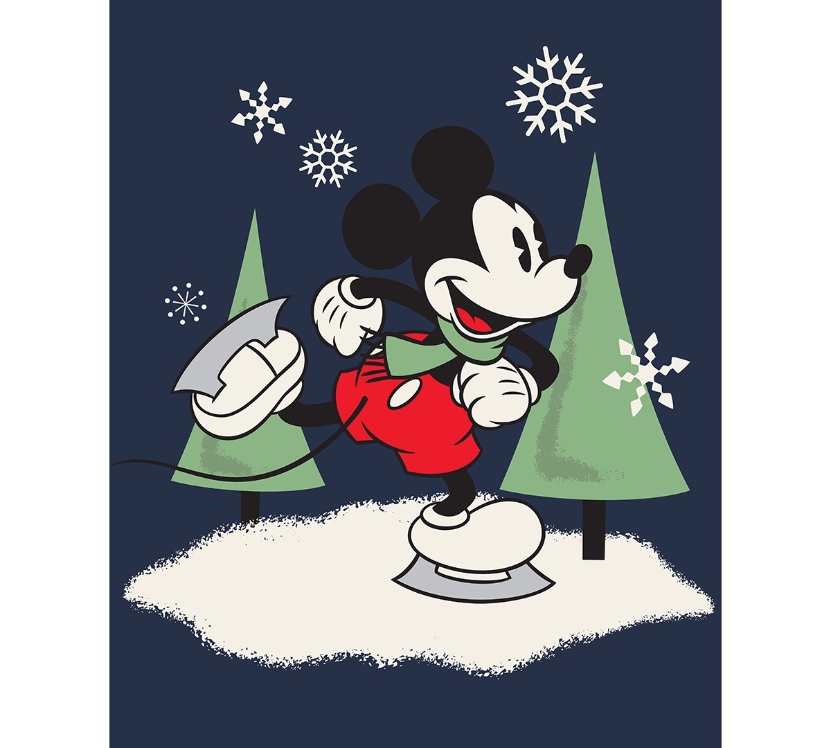 Hybrid Apparel Men's Mickey Skates Pull-On Crewneck T-Shirt