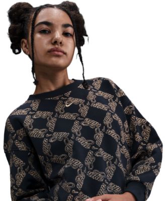 Girls' 7-16 Oversized Fleece Crewneck Sweatshirt