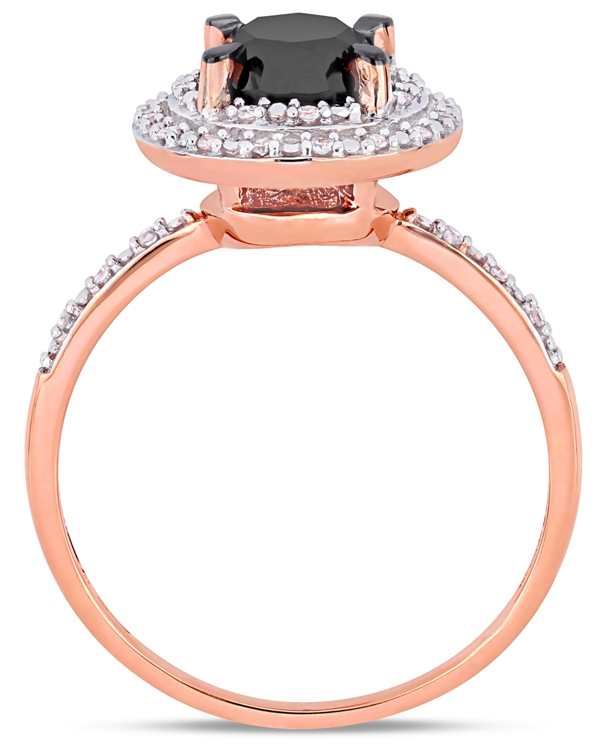 Macy's Black And White Certified Diamond Double Halo Engagement Ring (1-5/8 Ct. T.w.) In 14k White Gold (al In Metallic