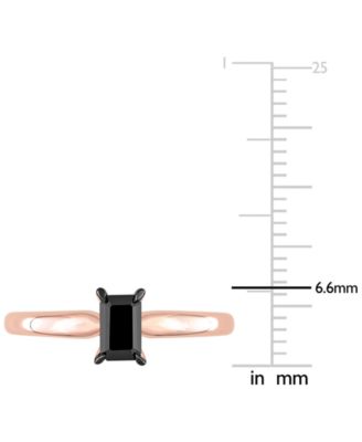 Emerald Cut Black Diamond Solitaire Engagement Ring (1/2 ct. t.w.) in 14k Rose Gold