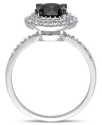 Black and White Diamond Double Halo Engagement Ring (1-5/8 ct. t.w.) in 14K White Gold or 14K Rose Gold