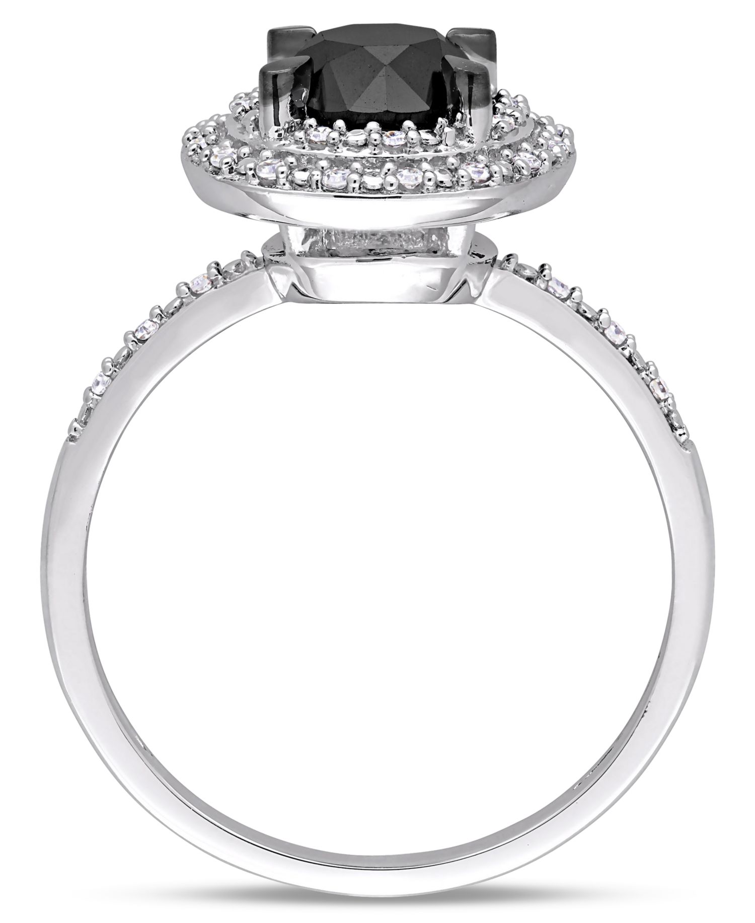 Black and White Diamond Double Halo Engagement Ring (1-5/8 ct. t.w.) in 14K White or Rose Gold