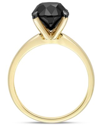 Black Diamond Solitaire Engagement Ring (3 ct. t.w.) in 14k Yellow Gold
