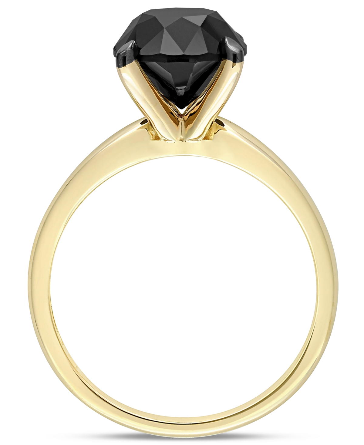 Macy's Black Diamond Solitaire Engagement Ring (3 Ct. T.w.) In 14k Yellow Gold In Gold