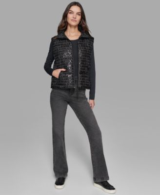 Women's Collared Front Zip Puffer Vest