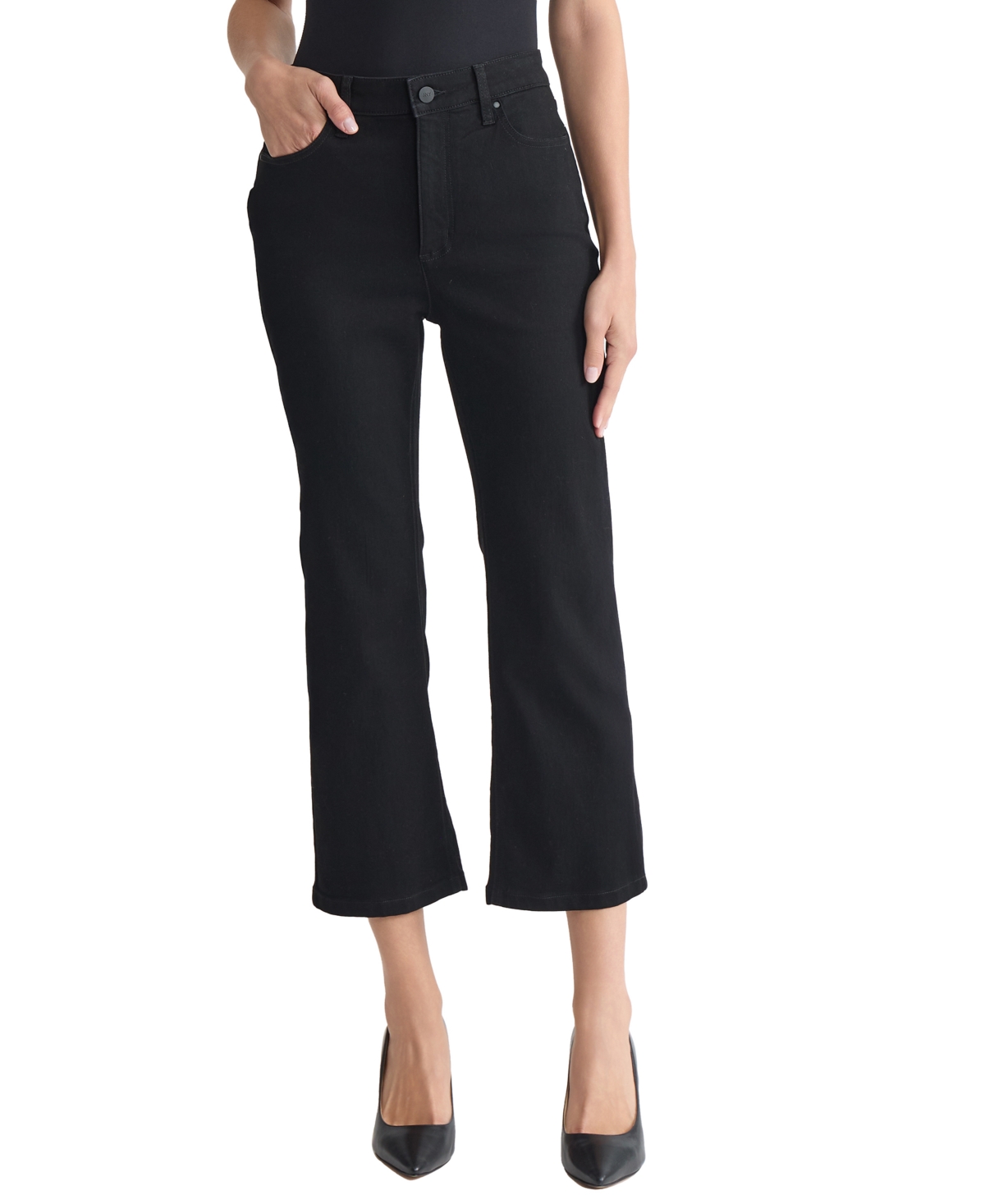 Jones New York Petite Lexington Crop Flare Jeans In Black
