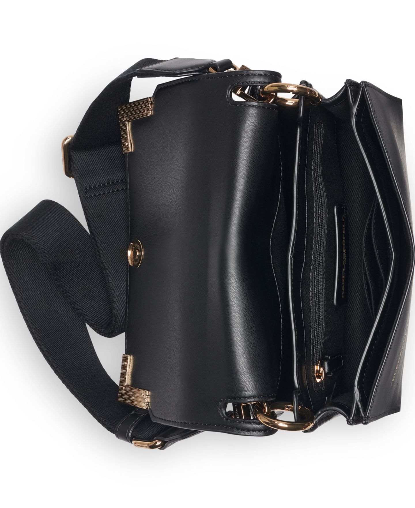 Женская сумка KARL LAGERFELD PARIS Camille Shoulder Handbag, цвет: Чёрный / Золотой — фото 5