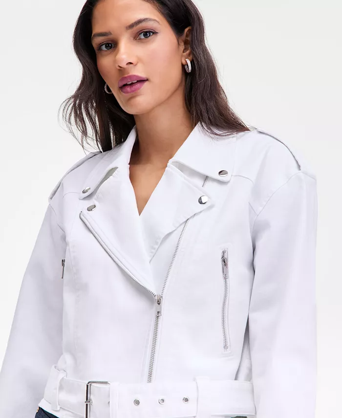 Women's Belted Moto Jacket - thumbnail 3
