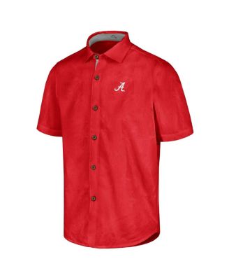 Men's Crimson Alabama Crimson Tide Sport Coconut Point Palm Vista IslandZone Button-Up Shirt