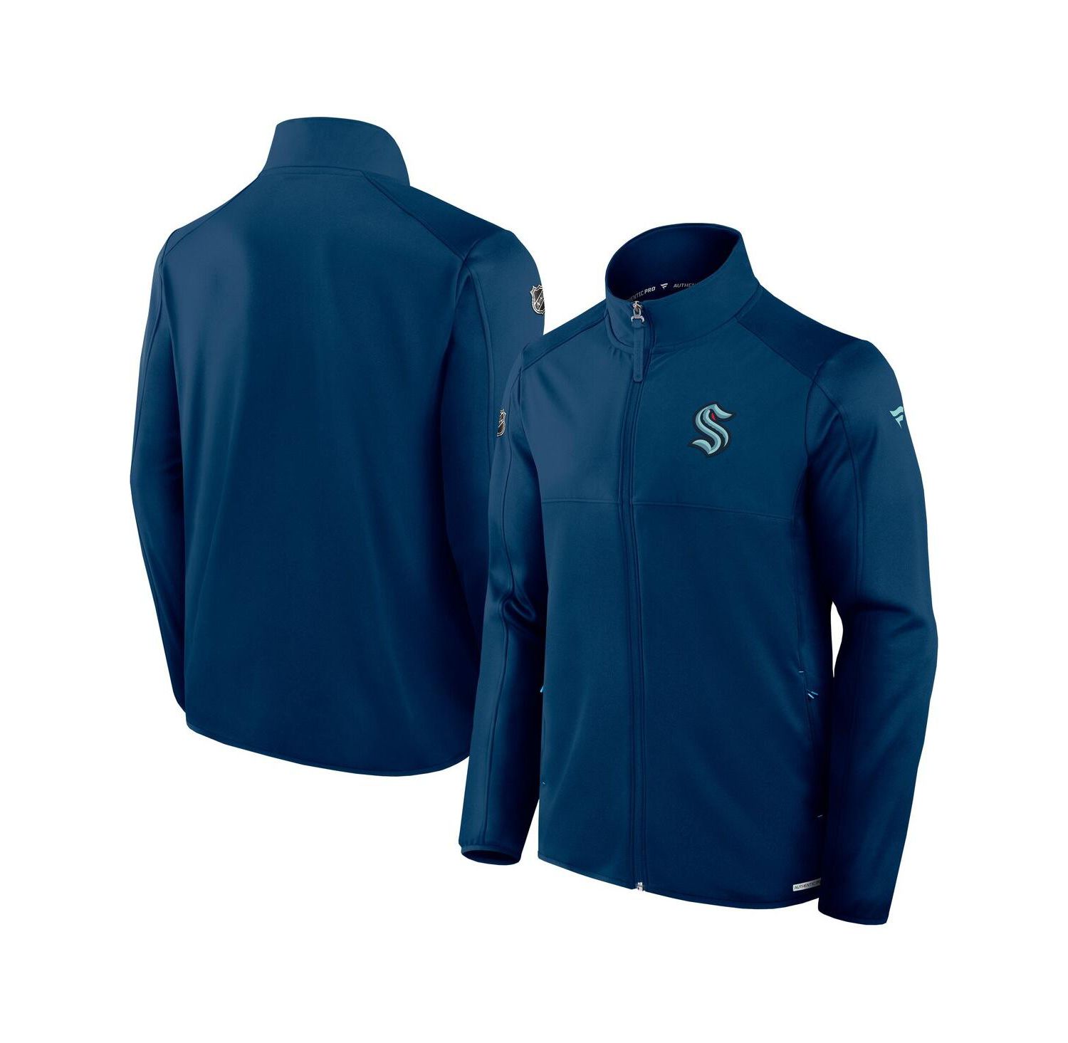 Men's Navy Seattle Kraken Authentic Pro Rink Fleece Full-Zip Jacket