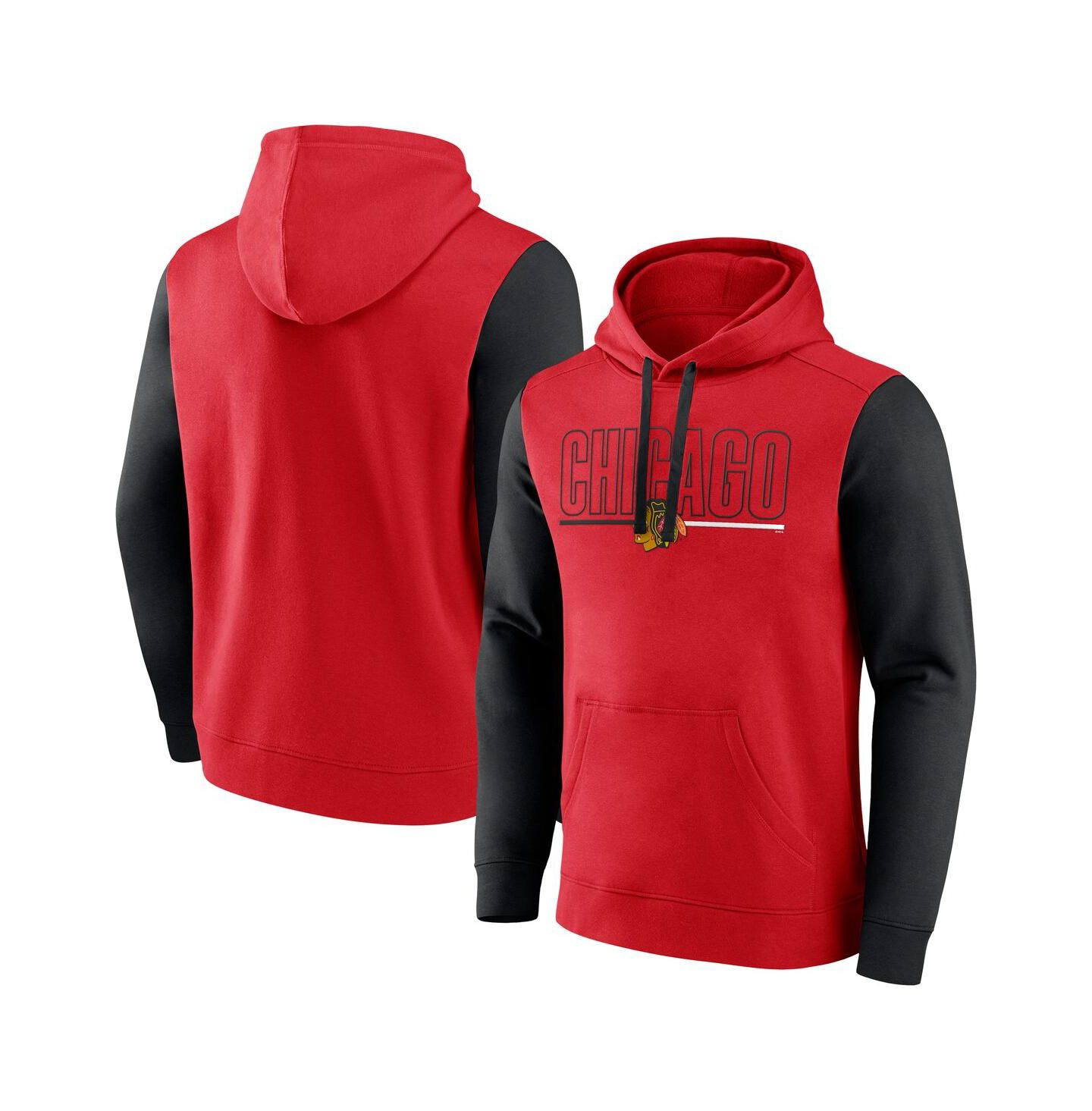 Мужское худи Logo Athletic Red Chicago Blackhawks Deliver Fleece Pullover — фото 1
