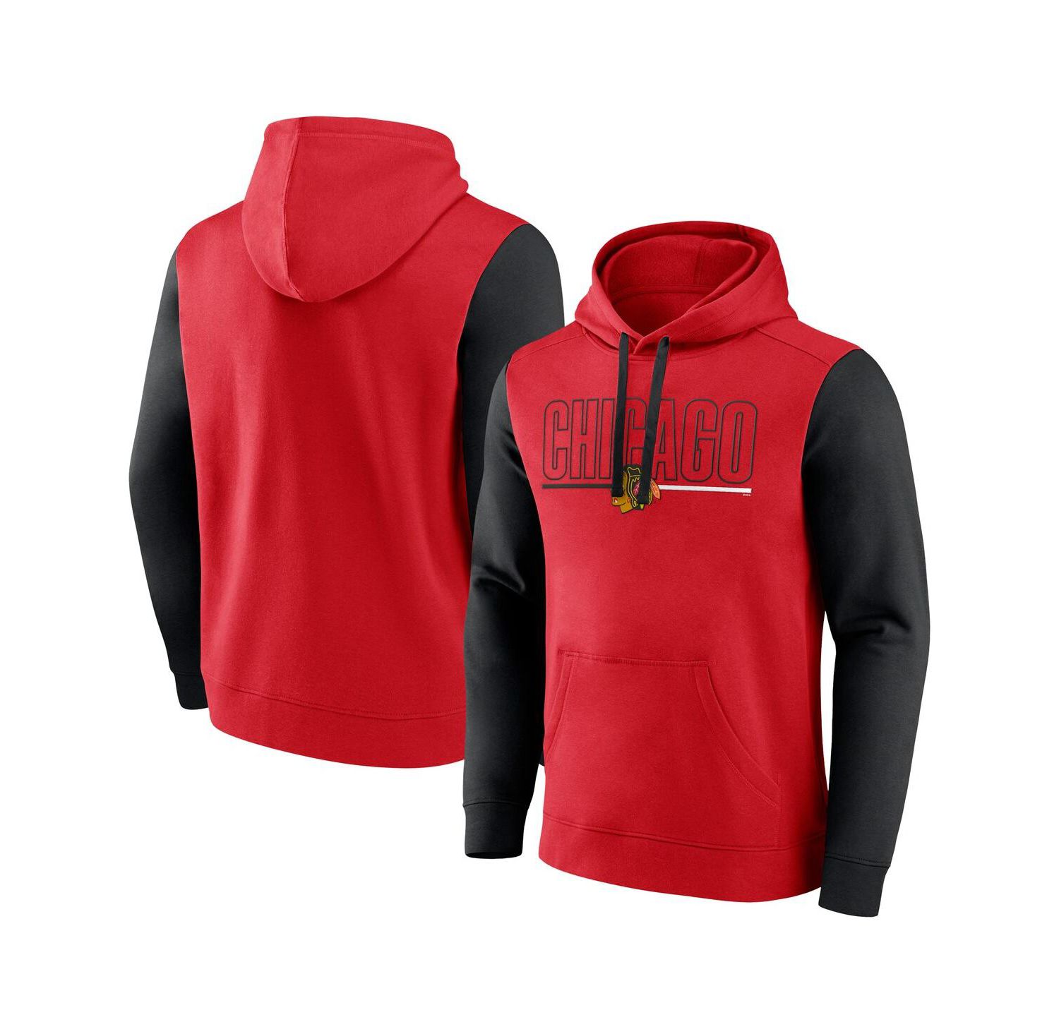 Men's Red Chicago Blackhawks Deliver Fleece Pullover Hoodie