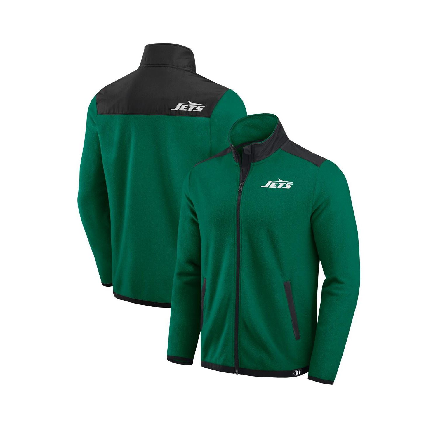 Darius Rucker Collection by Men's Green New York Jets Color Block Polar Fleece Full-Zip Jacket