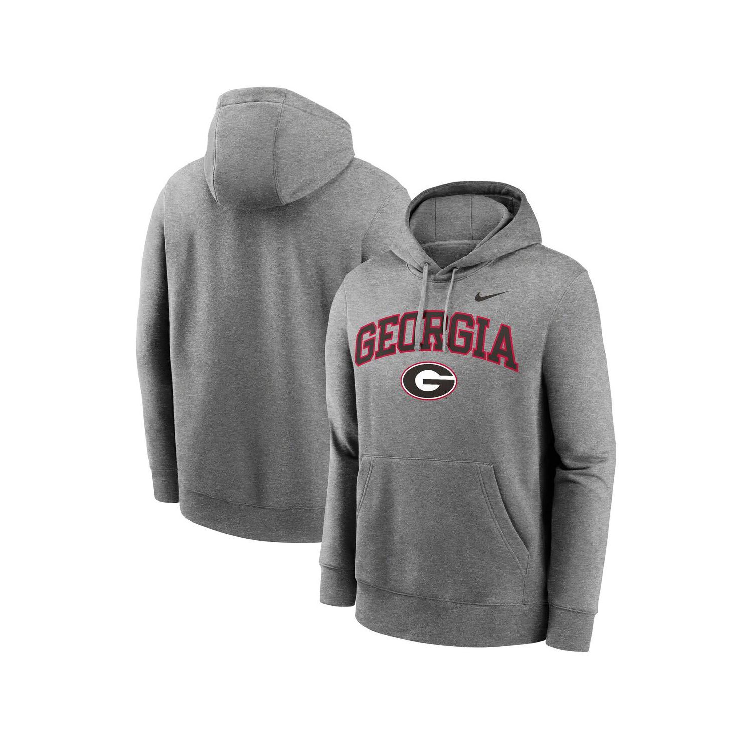 Men's Gray Georgia Bulldogs Club Fleece Arch Pullover Hoodie