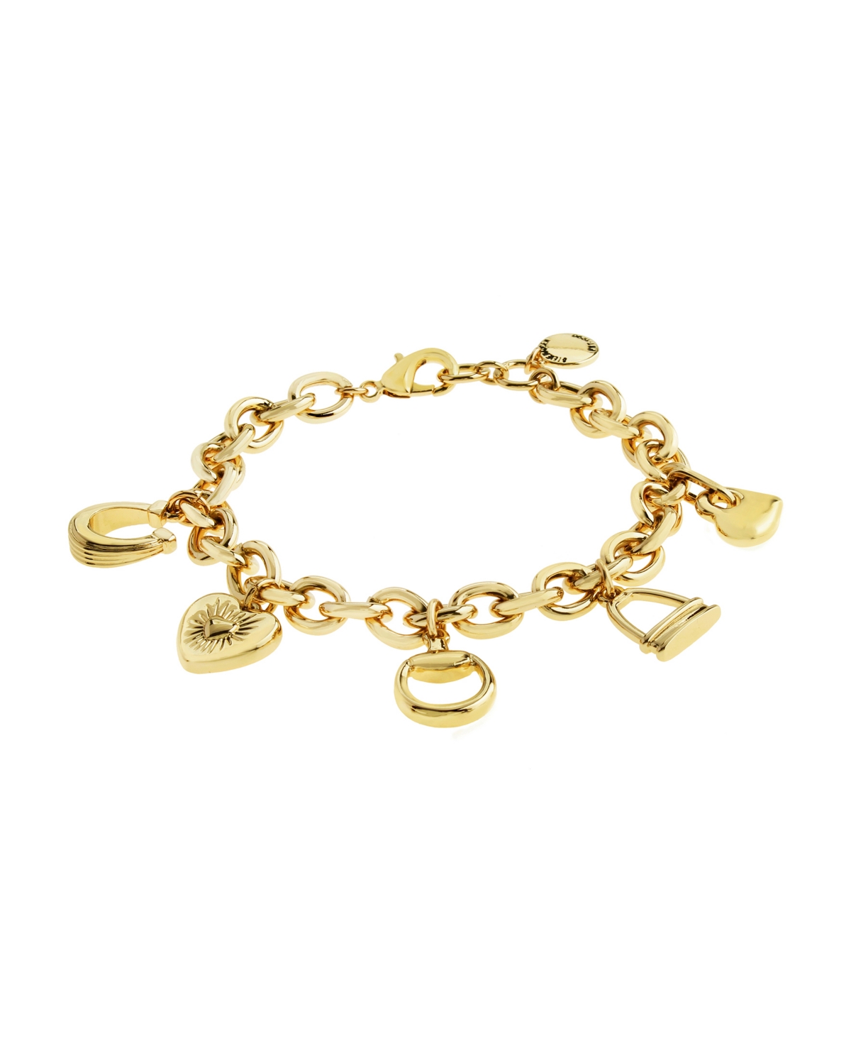 Steve Madden Gold Collegiate Mixed Charm Bracelet In Gold