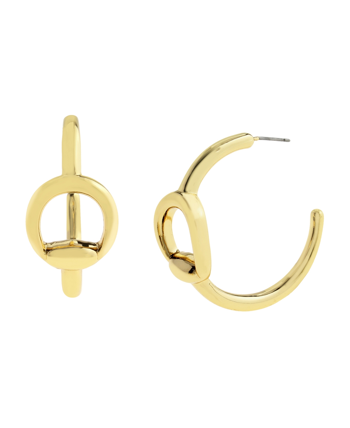 Steve Madden Gold Collegiate C Link Hoop Earrings In Gold
