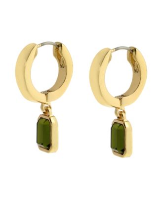 Olivine Gem Charm Huggie Earrings