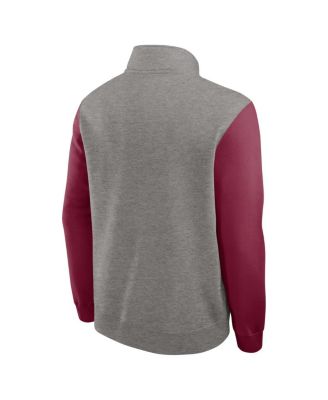 Men's Heather Gray/Garnet Florida State Seminoles Club Fleece Half-Zip Pullover Sweatshirt