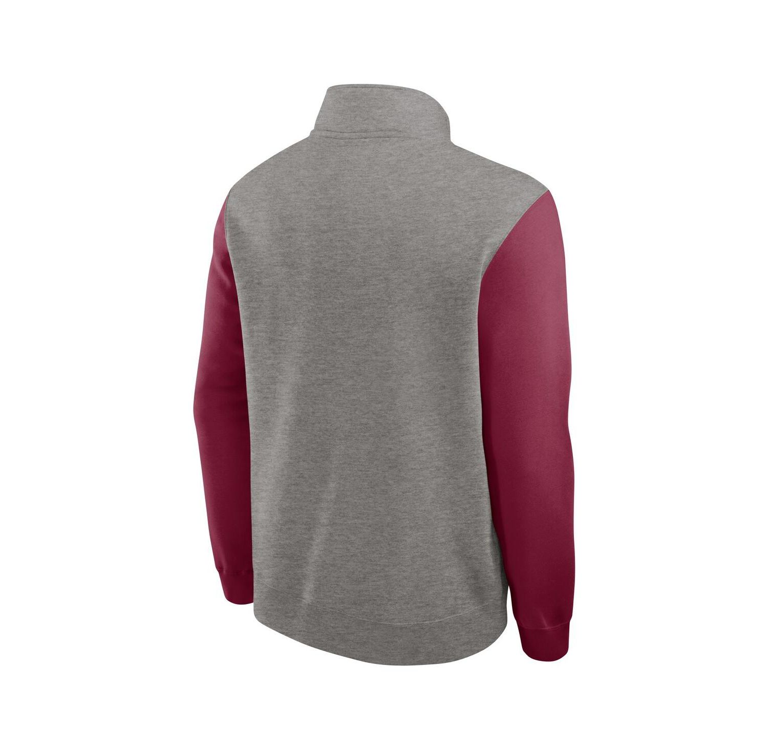 Men's Heather Gray/Garnet Florida State Seminoles Club Fleece Half-Zip Pullover Sweatshirt