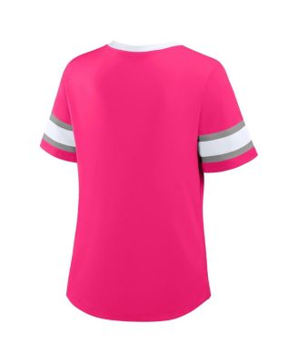 Women's Pink Dallas Cowboys Redzone Draw Play Athena Lace-Up T-Shirt