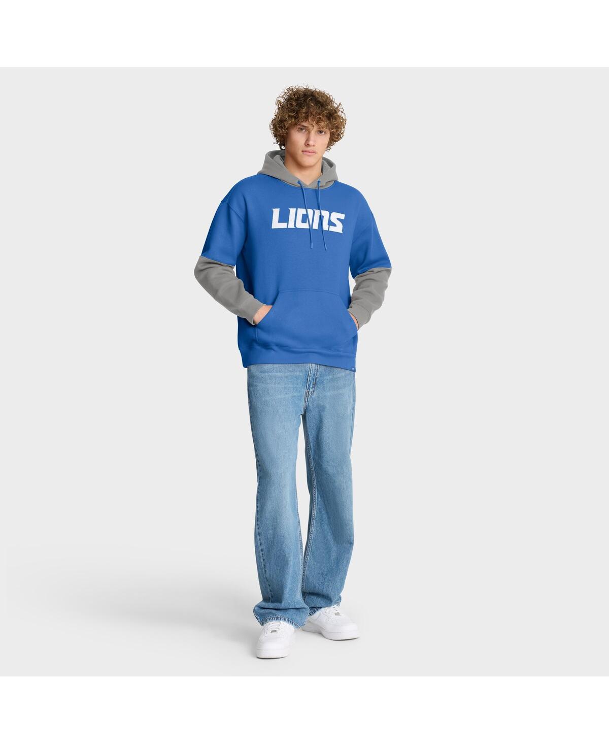 Fanatics Men's Blue Detroit Lions Helmet Pullover Hoodie