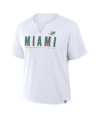 Women's White Miami Dolphins Redzone Slub Boxy T-Shirt