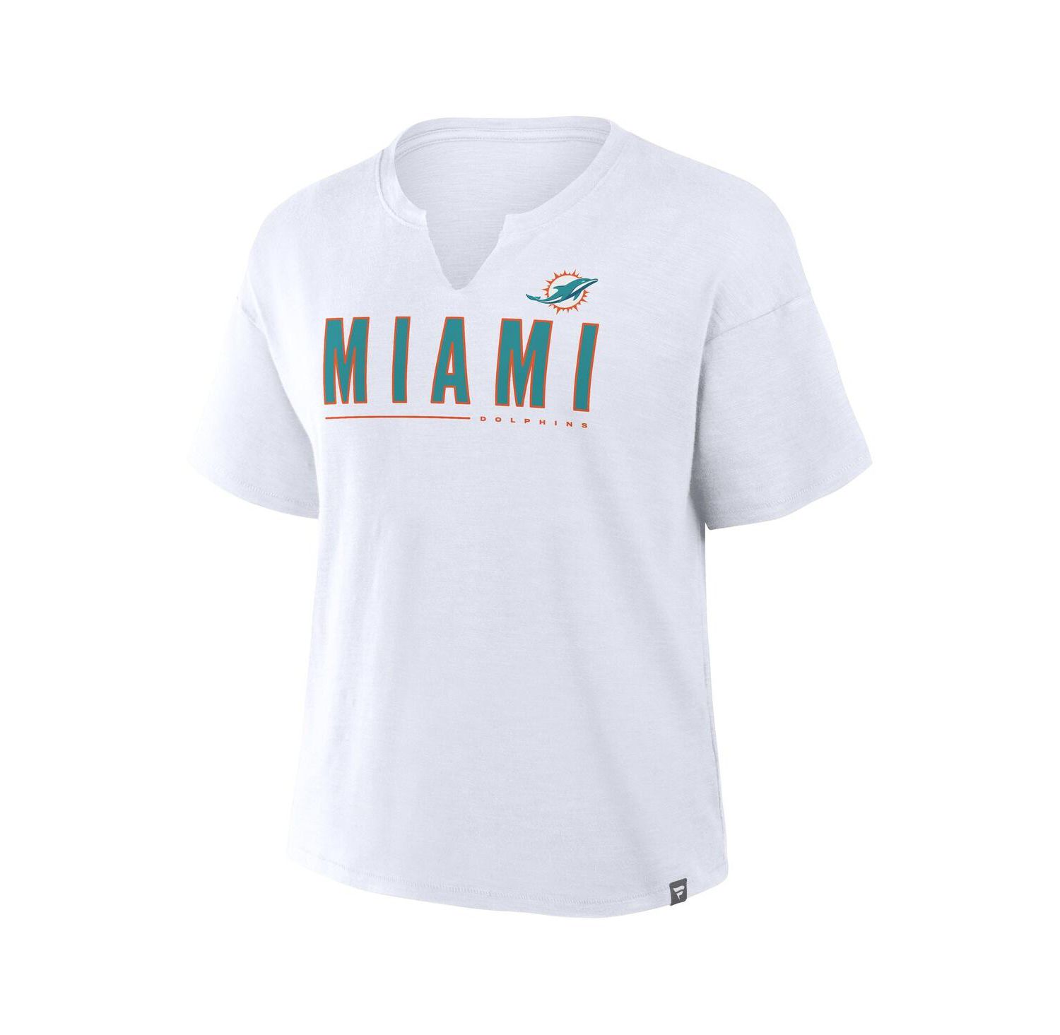Women's White Miami Dolphins Redzone Slub Boxy T-Shirt