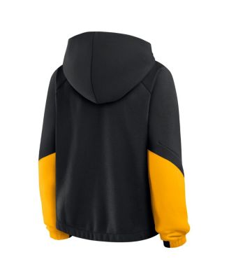 Women's Black Pittsburgh Steelers Oversized&nbsp;Redzone Bubble Screen Pullover Hoodie