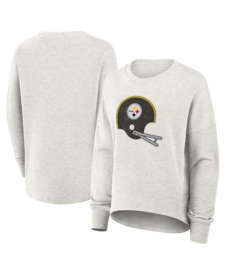 Fanatics - Women's Heather Gray Pittsburgh Steelers Oversized Hometown Pullover Sweatshirt