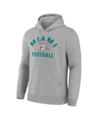 Men's Heather Gray Miami Dolphins Fumblerooski Legacy Pullover Hoodie