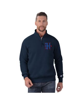 Starter - Men's Navy Houston Texans Classic Quarter-Zip Pullover Sweatshirt