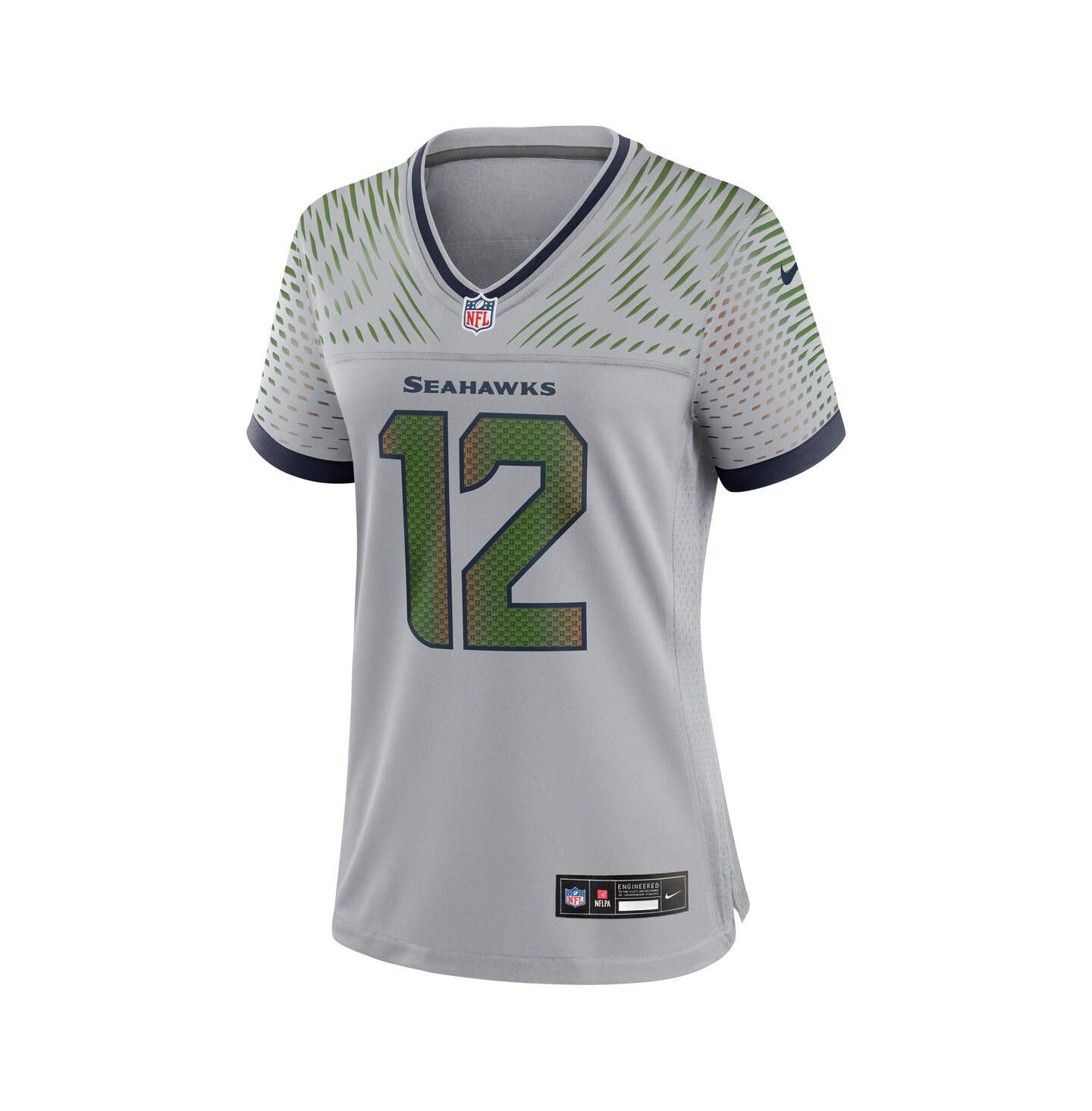 Женский топ Nike 12s Wolf Gray Seattle Seahawks 2025 Rivalries Collection Game Jersey — фото 2