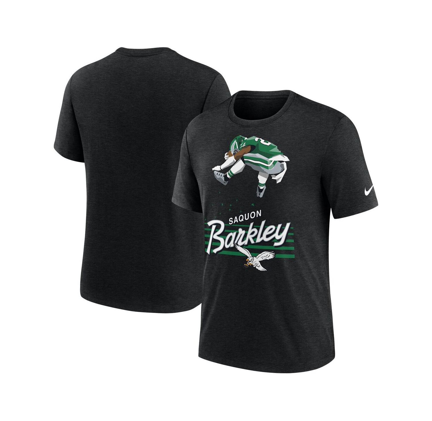Men's Saquon Barkley Heather Black Philadelphia Eagles Player Graphic T-Shirt