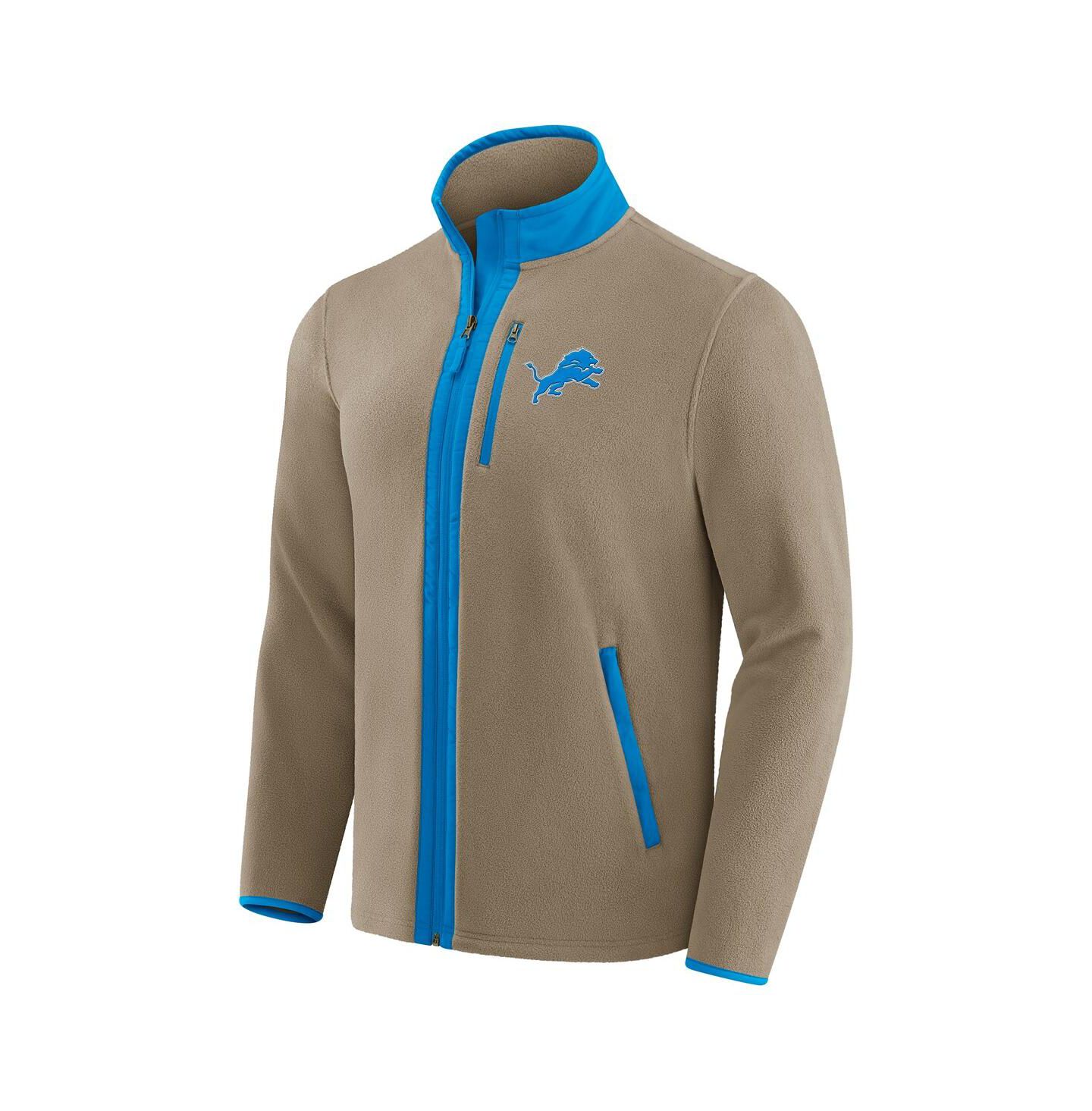Мужская флисовая куртка Fanatics Darius Rucker Collection NFL Detroit Lions на молнии, Tan — фото 3