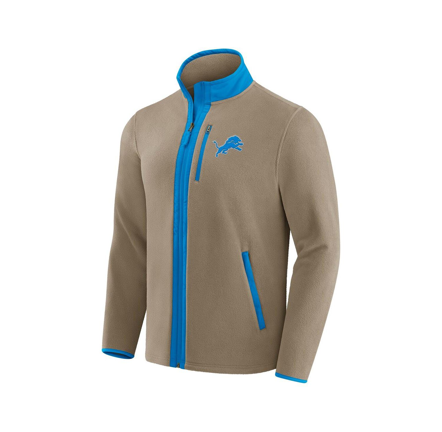 Darius Rucker Collection by x NFL Men's Tan Detroit Lions Heavyweight Polar Fleece Full-Zip Jacket