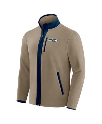 Darius Rucker Collection by x NFL Men's Tan Seattle Seahawks Heavyweight Polar Fleece Full-Zip Jacket