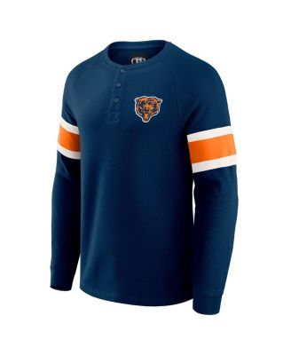 Darius Rucker Collection by Men's Navy Chicago Bears Waffle-Knit Raglan Long Sleeve Henley T-Shirt