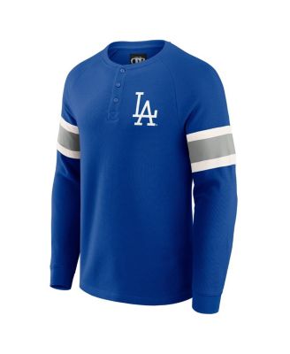 Darius Rucker Collection by Men's Royal Los Angeles Dodgers Waffle-Knit Raglan Long Sleeve Henley T-Shirt